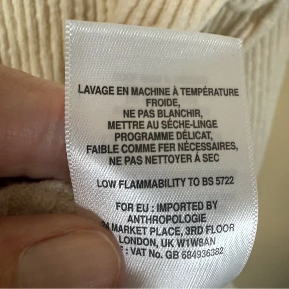 Anthropologie T.La Cinched VNeck Ribbed Top Cream Size Small Classic Boho - Picture 8 of 9